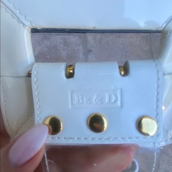 Wide clear white White and Gold Women's Belt - Picture 4 of 4